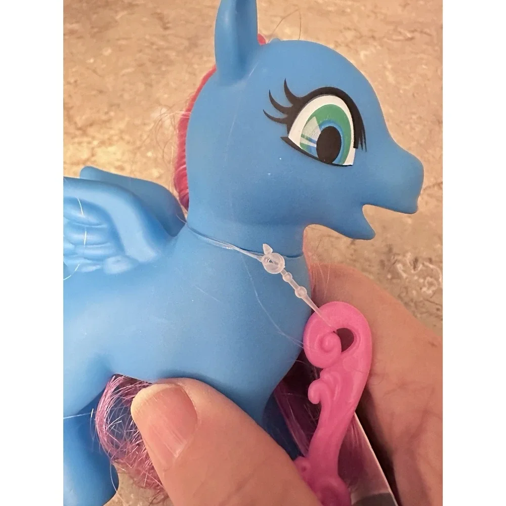Blue Pony‎ Toy w Pink Hair Brush Accessory Kids Figure 4.5